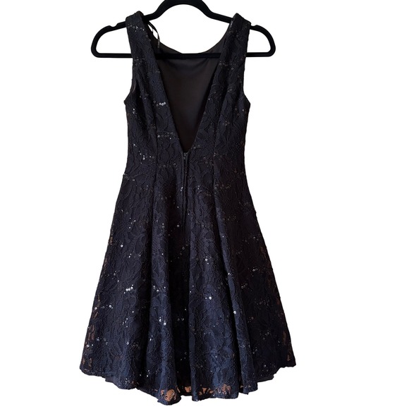 B. Darlin Womens Dress Sz 5/6 Black Lace Sequin Whimsigoth Fairy LBD Y2K Grunge - Picture 4 of 10